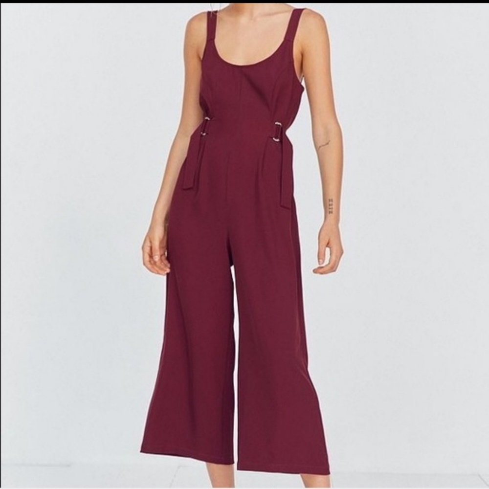 Silence Noise Jumpsuit Wide Cropped Culotte Maroon
